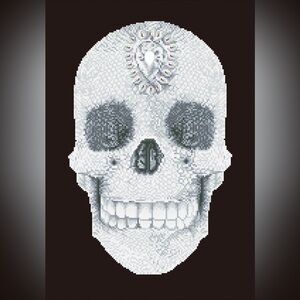 Skull Art Print with Gem Detail